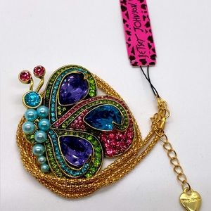 NWT ✨🦋Betsey Johnson Necklace and Pendant/Brooch🦋✨